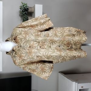 Vintage Pendleton Short Sleeve Leaf Pattern Button Down Shirt